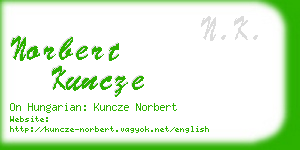 norbert kuncze business card